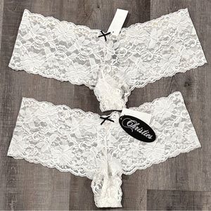 💞 New 2-Pair Bundle Christies Women’s Size 8 White Lace Panties